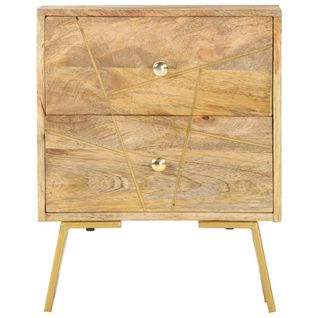 Table De Chevet 40x30x50 Cm Bois De Manguier Massif
