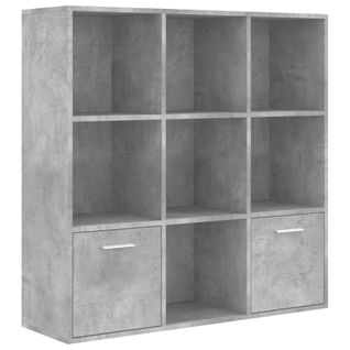 Bibliothèque Gris Béton 98x30x98 Cm Bois D’ingénierie