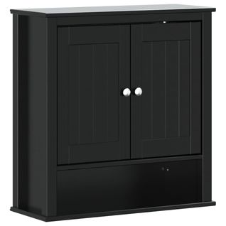 Armoire De Toilette Murale Noir Bois Massif