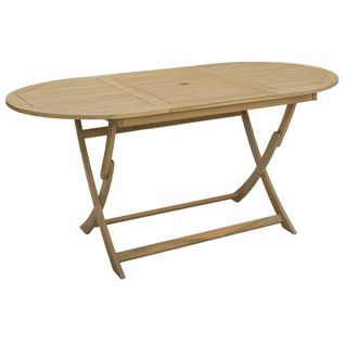 Table De Jardin Pliable 160x85x75 Cm Bois D'acacia Solide Meuble De Terrasse Patio Extérieur