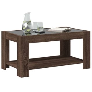 Table Basse Avec LED Chêne Marron 93x53x45 Cm Bois D'ingénierie