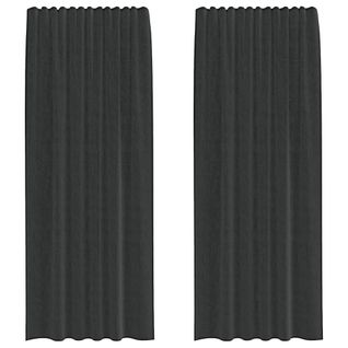 Rideaux En Voile Avec Passe-tringles 2 Pièces Noir