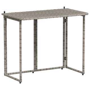 Table De Jardin Pliante Gris 90 X 51 X 75 Cm Polyrotin