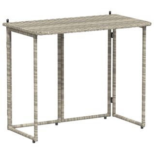 Table De Jardin Pliante Gris Clair 90 X 51 X 75 Cm Polyrotin