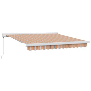 Auvent Rétractable Multicolore 300 X 250 Cm Tissu Et Métal
