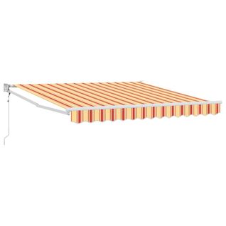 Auvent Rayé Jaune Et Orange 3,5 X 2,5 M Polyester Et Métal