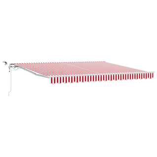 Auvent Rétractable Automatique Avec LED Rayé Rouge Et Blanc 400x300 Cm