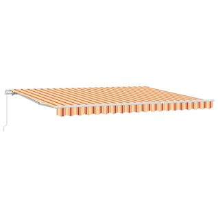 Auvent Rayé Jaune Et Orange 4,5 × 3,5 M Polyester Et Métal