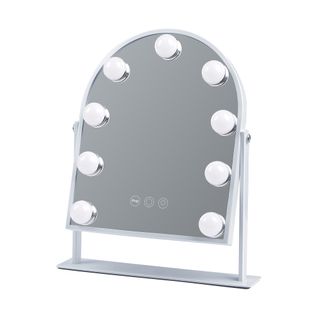 Miroir De Maquillage Hollywood Coiffeuse Avec Lumineux Arqué 25x30cm