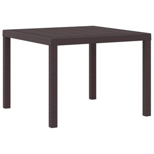 Table De Jardin Pour Repas Marron 100 X 100 X 73 Cm Polyrotin