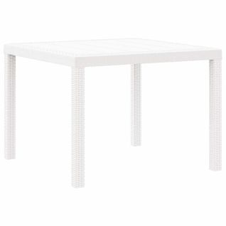 Table De Jardin Pour Repas Blanc 100 X 100 X 73 Cm Polyrotin