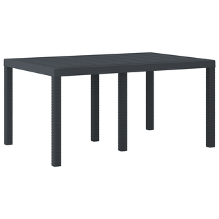 Table De Jardin Anthracite 150x100x73 Cm En Poly Rotin