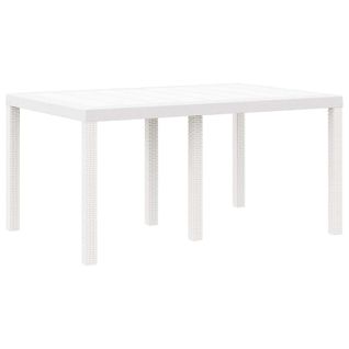 Table De Jardin Pour Repas Blanc 150 X 100 X 73 Cm Polyrotin