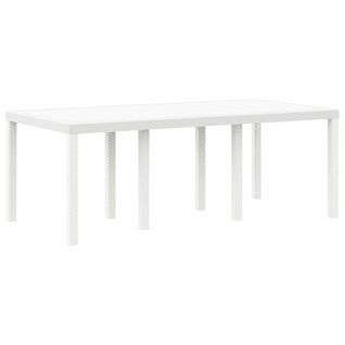 Table De Jardin Pour Repas Blanc 200 X 100 X 73 Cm Polyrotin