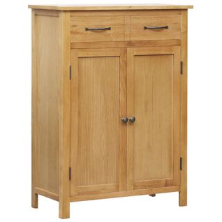 Armoire à Chaussures 76x37x105 Cm Bois De Chêne Solide