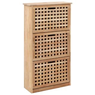 Armoire à Chaussures 55x20x104 Cm Bois De Noyer Massif
