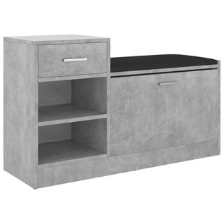 Banc à Chaussures Gris Béton 94,5x31x57 Cm Aggloméré