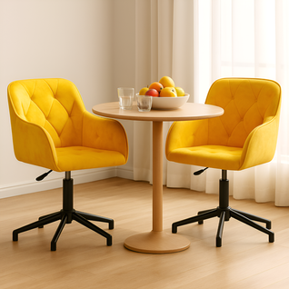 Chaises Pivotantes à Manger Lot De 2 Jaune Velours