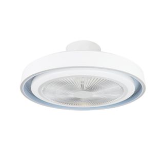Ventilateur De Plafond LED Moderne - 5 Pales Bleu Dimmable Télécommande Silencieux
