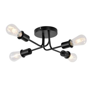 Plafonnier Vintage Noir E27 - Éclairage Élégant Pour Salon Et Chambre