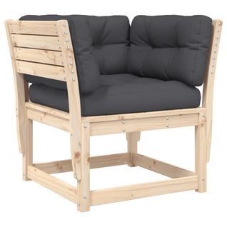 Canapé De Jardin Accoudoirs Avec Coussins Bois Massif De Pin