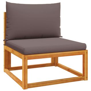 Canapé De Jardin Sans Accoudoirs Coussins Bois Massif D'acacia