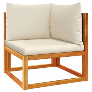 Canapé D'angle De Jardin Avec Coussins Bois Massif D'acacia