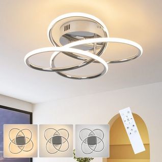 Plafonnier LED Salon Métal 36cm Forme Papillon Plafonnier Blanc Dimmable