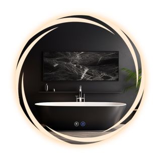Miroir De Salle De Bain 50CM Avec Éclairage Rond Moderne Ip44