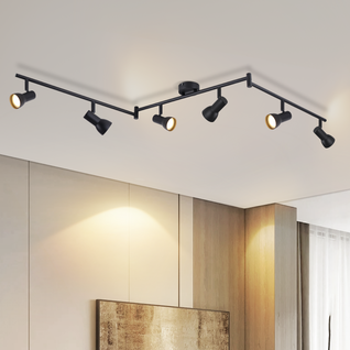Spot De Plafond 2 Ampoules Noir - Spots Gu10 Orientables