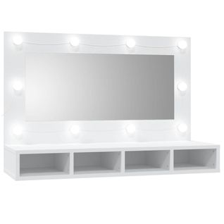Armoire à Miroir Avec LED Blanc 90x31,5x62 Cm