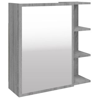 Armoire à Miroir De Salle De Bain Sonoma Gris 62,5x20,5x64 Cm