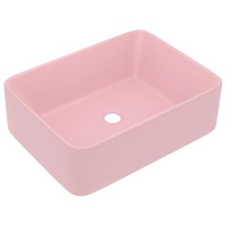 Lavabo De Luxe Rose Mat 41x30x12 Cm Céramique