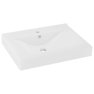 Lavabo Avec Trou De Robinet Blanc Mat 60x46 Cm Céramique