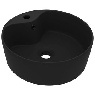 Lavabo De Luxe Avec Trop-plein Noir Mat 36x13 Cm Céramique