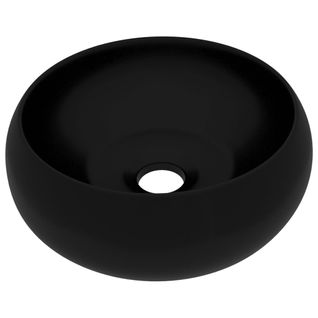 Lavabo Rond De Luxe Noir Mat 40x15 Cm Céramique