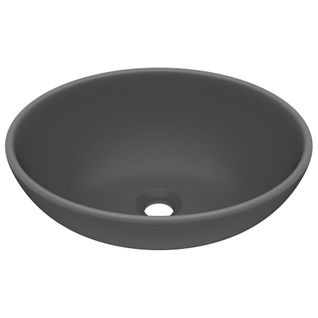 Lavabo Ovale De Luxe Gris Foncé Mat 40x33 Cm Céramique
