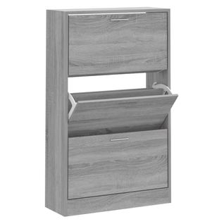 Armoire à Chaussures Sonoma Gris 63x24x103 Cm Bois D'ingénierie