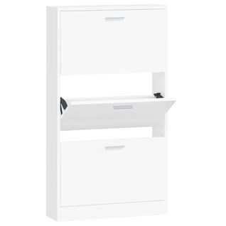 Armoire à Chaussures Blanc 59x17x108 Cm Bois D'ingénierie