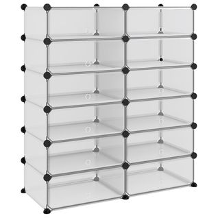 Étagère à Chaussures Transparent 94,5x36,5x106 Cm Pp