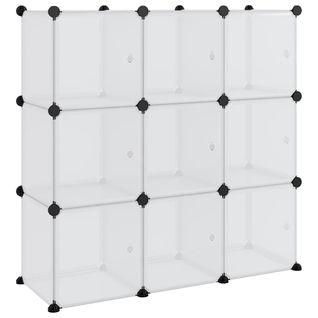 Cubes De Rangement 9 Pièces Avec Portes Transparent Pp