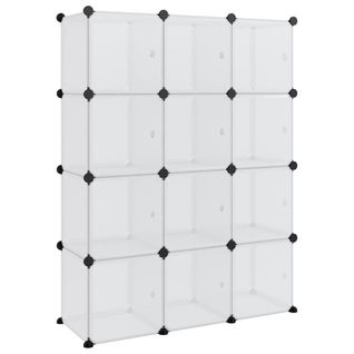 Cubes De Rangement 12 Pièces Avec Portes Transparent Pp