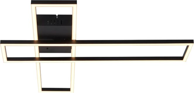 Plafonnier LED Rectangulaire 42W Noir Dimmable - Design Moderne Salon Cuisine Bureau