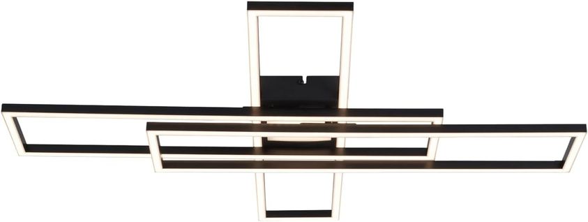 Plafonnier LED Pour Salon - Lampe De Salon 56 W, Lampe De Cuisine à Intensité Variable, Noire