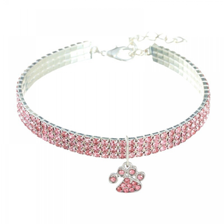M Rose Clair Collier Pour Animal De Compagnie Avec Diamants, Réglable En Cristal