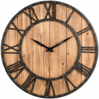 40 Cm De Diamètre Horloge En Fer Forgé En Bois Horloge Murale Ronde Horloge à Quartz Décorative