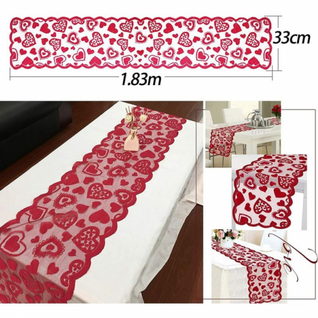 Chemin De Table Saint Valentin Decoration Napperon Cœur Set De Table Rouge Nappe De Table Rectangu