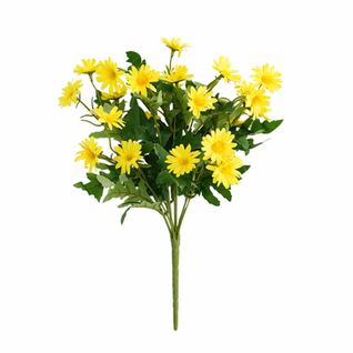 2pcs Jaune De Fleurs En Plastique Artificielles,résistantes Aux Uv,sans Fondu,pour Intérieur