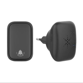 Noir-sonnette Sans Fil, Sonnette Auto Alimentée Sans Batterie Requise Carillon De Porte Sans Fil