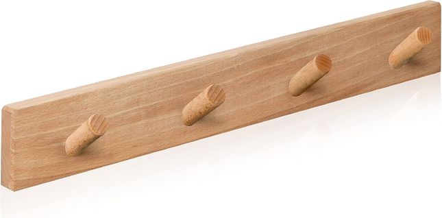 Porte Manteau Mural Bois - 4 Crochets – Patère Murale – Porte Manteau Mural Design Pour Entrée